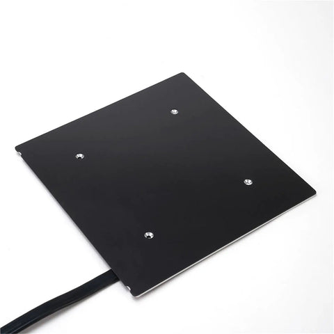 Sidewinder X4 Pro Aluminum Heat Bed Upgrade With Soft Magnetic Stickers And Insulating Foam Assembly, Durable Sheet Metal Base For Stable Bed And Precise First Layer, Faster Heatup, Cleaner Prints black aluminum plate with mounting holes