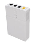 Straight Up Solid Portable Mini Ups With Dual Dc Ports Keeps Your Routers And Modems Alive During Blackouts While Delivering Seamless Five Hour Battery Backup, compact white power backup unit.