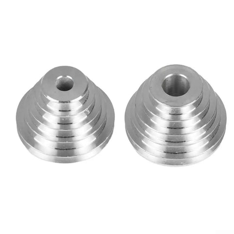 Heavy Duty Aluminum 5 Step Variable Pulley Kit For Benchtop Drill Press V Belt Transmission Wheel Set With 14mm And 22mm Bore K26 Rubber Belt Motor Shaft Drive That Slams Down Performance, two aluminum pulleys