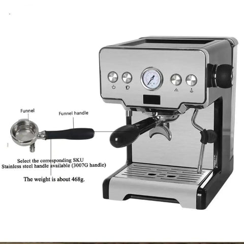 Top Shelf 15 Bar Semi Automatic Espresso Machine Featuring Built In Steam Wand And Quick Heat Option For Slick Cappuccino Shots And Hot Water On Demand Anytime with stainless steel body