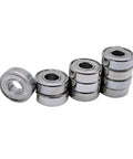 Get These 10pcs Deep Groove Ball Bearings In Single Row To Keep Your Gear Rolling Smooth Like Butter And Dust Free For Long Life No Gunk Allowed, shiny metal bearings stacked.