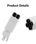 Two Pack 4 In 1 PTFE Adapter Tubing For Bambu Lab A1 A1 Mini 3D Printer Filament Guide connectors with black ends on white base.