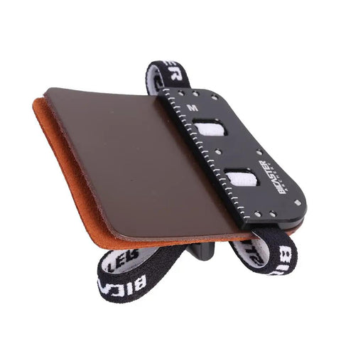 Barebow Finger Tabs With Cowhide Face And Aluminum Plate Large Right Handed Archery Tab Built For Barebow Action Radiused Edges