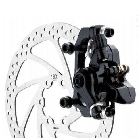 Mechanical Disc Brake Caliper Set For 160mm Rotors Aluminum Alloy Calipers With Metal Pads Front And Rear Compatibility For Electric Bikes Mountain Road And Folding Bikes Dope Stopping Power