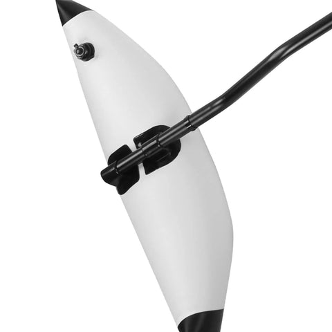 Close-up of Inflatable Kayak Stabilizer Kit With Outriggers and Floating PVC Brackets for Fishing on white background
