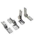 Set of four 304 stainless steel L-shaped rotary torque hinges with mounting plates and pins