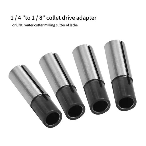 Top Shelf 6 Pieces 1/4 To 1/8 Inch Collet Adapter Set For Routers And Cnc Engraving Tools, spring steel drive adapters.