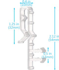 Clear Plastic Blind Clips For Valance 2 Inch Hidden Channel Window Treatments Dead Simple Snap Fit For Horizontal Wood Blinds 10 Piece Replacement Kit dimensions showcasing size and design.