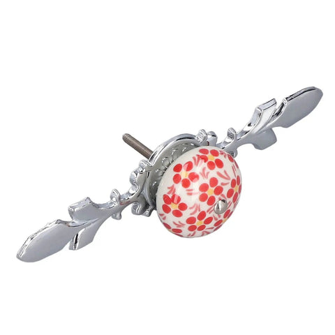 Next Level Blue And White Porcelain Cabinet Handles Featuring Heavy Duty Zinc Alloy Base Two Piece Drawer Set For Bedroom Furniture And Cupboards That Are Straight Up Gorgeous, red floral design.