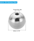 M5x20mm Ball Nuts Knob Set, 2 Pcs Stainless Steel 304 Round Blind Hole Screw Cap Covers, Smooth Finish, Silver