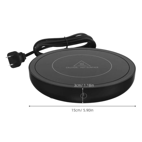 Electric Coffee Cup Warmer Desk Mug Heater with power cord, 15cm diameter, keeps drinks hot all day.