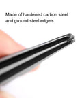 Close-up of six-flute tip of Bridge Pin Hole Reamer, Tapered 5 Degree, for Acoustic Guitars with carbon steel construction.