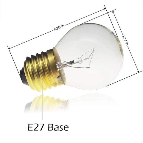 40 Watt High Temp Appliance Oven Light Bulb 120V Clear Glass 415 Lumens E26 E27 Brass Base G45 4 Pack for Microwaves