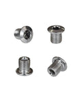 Chainring Bolts Kit For Road Bikes And MTB, 5 Pcs Per Size, steel bolts with aluminum washers, close-up view of bolts.