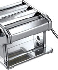 Automatic Electric Noodle Maker And Dough Roller For Home Kitchen Easy Thick Pasta Press with metal roller and adjustable knob.