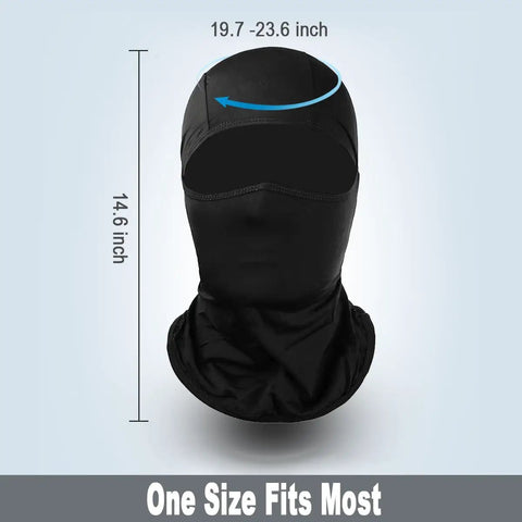 Balaclava Ski Mask Ice Silk Breathable Dope Face Cover For Men And Women, UV Protection, one size black mask dimensions