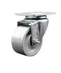 Replacement Swivel Caster, 3 Inch Silver Semi Steel Cast Iron Wheel, 300 Lb Capacity Per Caster, side view