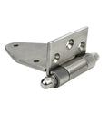 Beefed Up Heavy Duty Rotating Concealed Door Hinges in Stainless Steel for industrial machinery, side view.