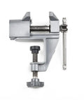 Rock Solid Compact Swivel Vise for Crafters and DIYers with aluminum build and quick edge clamp, top view