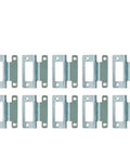 Ten steel cranked flush door hinges for cupboards louvre and utility doors zinc plated 50 x 23 mm fits 15 19 mm thickness