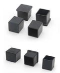 Heavy Duty Rubber Furniture Glide Caps Square Chair Leg Covers Non Slip Floor Savers showing various rubber caps in a bulk pack.