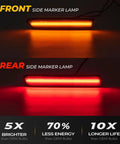 Acura TL Amber Red LED Side Marker Lights Smoked Lens Front and Rear Left and Right Replacement Kit Fits 2004 2008