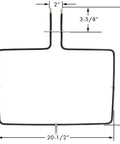 Bake Element for Range Oven W10779716 Replacement Compatible With Whirlpool KitchenAid Maytag Jenn Air shown with dimensions