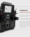 Badass Paladin Ev Rc Transmitter showcasing smooth Hall sensor gimbals and clear display screen for precise RC control.