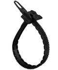 Close-up of black adjustable strap from 8 Piece Cradle Ratchet Strap Kit For Bike Racks And Roof Carriers, heavy-duty