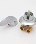 Slick Brass Shower Valve One Way Diverter Tap With G1/2 Cold Hot Water Mixer For Bathroom featuring chrome handle and brass fittings.