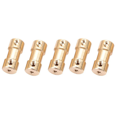KANASI shaft couplers, five brass 2.3–4.0 mm metal sleeve adapters for model cars and robots