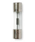 AGX 10 Glass Fuse 0.25 By 1 Inch 10 Amp, detailed view showing metal ends and glass body, suitable for automotive and industrial circuits