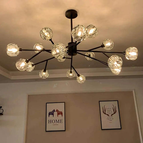 42 Inch Crystal Chandelier Modern Ceiling Light Fixture With 18 Lights For Dining Room G9 Bulbs Included Sparkling Crystal Pendant Lighting