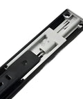 Heavy Duty 3 Stage Soft Close Drawer Slides For Rock Solid Cabinet Builds Featuring Smooth As Silk Ball Bearing Glide. Close-up view of slide mechanism.