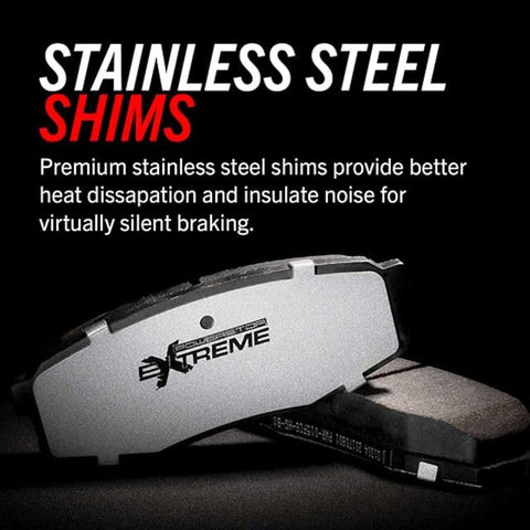 PowerStop Z26 carbon-fiber ceramic front brake pads with installation hardware for Cadillac CT4 CT5 Corvette
