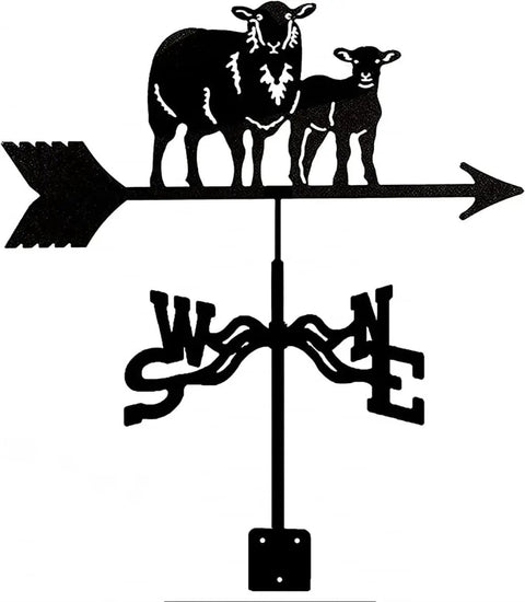 Farmhouse Style Metal Weather Vane Roof Mount Kit For Outdoor Yards And Barns Durable Stainless Steel Weather Vane With Wind Direction Indicator Rust Resistant Bracket And Decorative Cowboy Theme For Roof Or Garden
