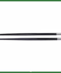 Beefy Heavy Duty Two Pack 49 Inch Hay Bale Forks For Tractor Loaders With 4500 Pound Capacity showing side view, heavy steel material.