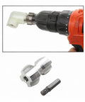 Heavy Duty Metal Pvc Pipe Threader Kit With Four And Six Point Dies For 20Mm And 26Mm Lines, featuring drill and metal die.