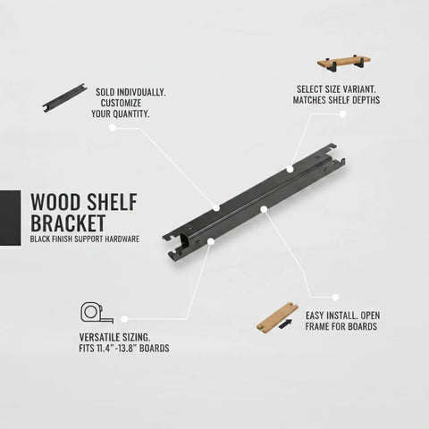 Heavy Duty Black Metal Shelf Bracket For Wood Shelves Built To Last, tough hardware for easy installation and support