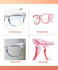 4 Pack Dope Anti Fog Safety Glasses For Men And Women With 1.5 Diopter ANSI Z87.1 Protective Eyewear, showcasing features and design.