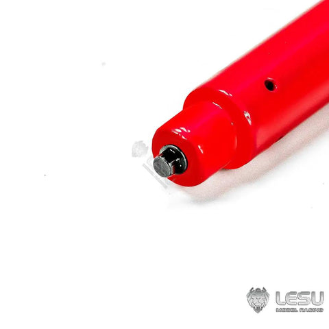 Close-up of Rock This Legit Red Metal Fire Extinguisher For 1/14 Scale RC Hydraulic Excavator Loader Bulldozer Diy Model Kits.