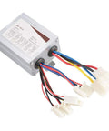 Brushed Motor Speed Controller Box With Throttle Grip For 24V 36V 48V Electric Scooters E Bikes And Trikes 500W Aftermarket Handlebar Controller Non Slip Grip Easy Installation On Right Side, silver metal box with wire harness