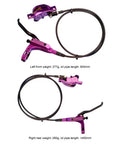 Four-Piston Hydraulic Disc Brake Kit For Mountain Bikes With Left Front 800mm And Right Rear 1450mm Lines Purple Finish