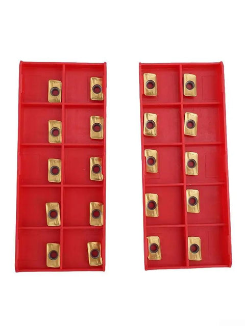20Pcs APKT11T3 TiN Coated Carbide Indexable Inserts For Face Milling Cutter Beefy Wear Resistant Milling Tool Bits In Red Tray