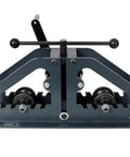 Heavy Duty Manual Tube Roller Bender with hand crank and rollers for 1-1/2 inch tubing, ideal for metalworking tasks.