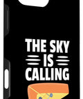 Sky Calling Hang Glider Case For iPhone 16 Pro Max with hang gliding art and text 'The Sky Is Calling'