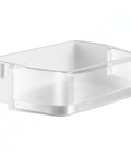 Easy Install Right Door Bin Assembly Guard For Samsung Refrigerator DA97-08406A DA97-08406C shown in white with silver trim