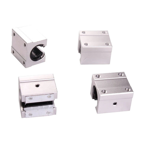 Four silver SBR10UU open-type linear bearing blocks for SBR10 rail CNC parts