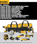 20V Max Cordless Tool Combo Kit With Drill Driver, Impact Driver, and more tools displayed with bags and charger