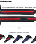 Weightlifting Wrist Wraps 2 Pack For Stability And Support, Built To Last Lifting Straps For Wrist Security in black and red.